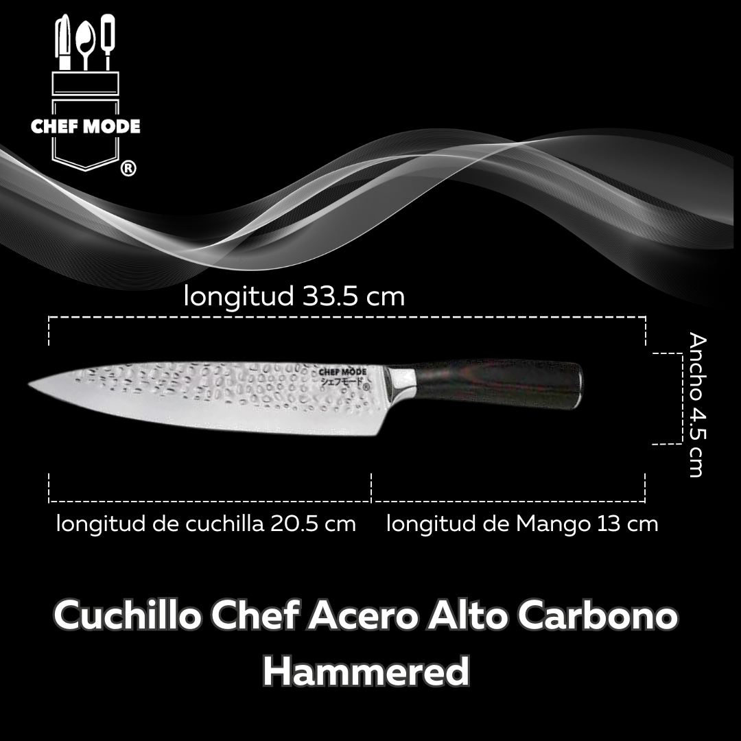 Cuchillo Chef Acero Alto Carbono Hammered